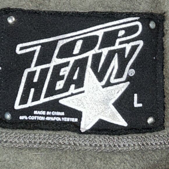 2008 Top Heavy Full Zip Hoodie Sweatshirt Faux Fur Trim Men’s Large Blue Bolt - Picture 4 of 11